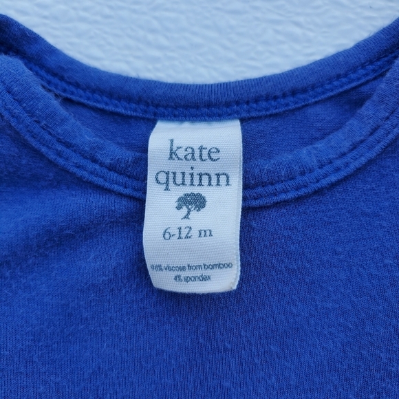 Kate Quinn One-piece Bodysuit Long-sleeve Blue Bamboo Baby 6-12 Months - Picture 3 of 3